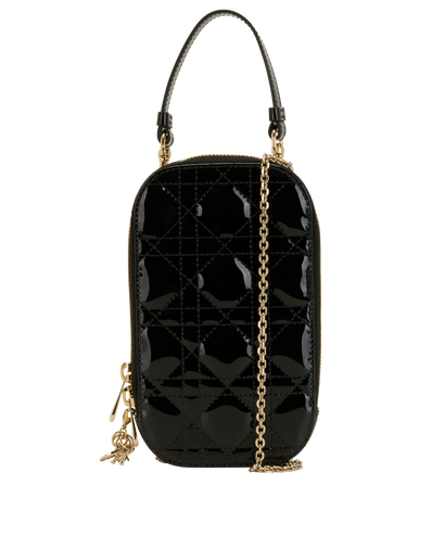 Call'In Dior Phone Holder, &pound;550, Handbags, Black, Patent Leather, Front view